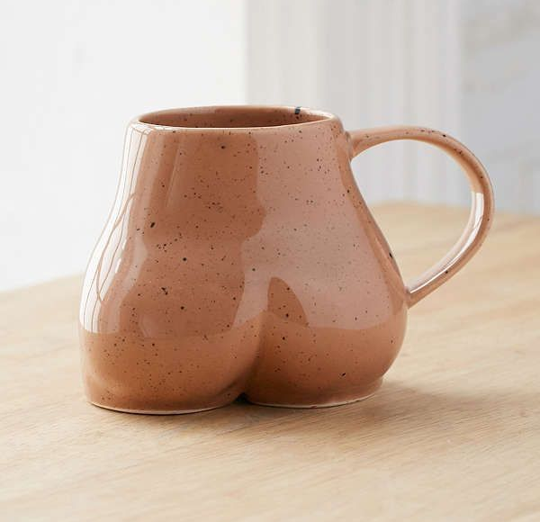 Curvy Silhouette Sculptural Ceramic Mug Set – Set of 4