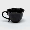 Midnight Tulip Scalloped Ceramic Mug Set – Set of 4